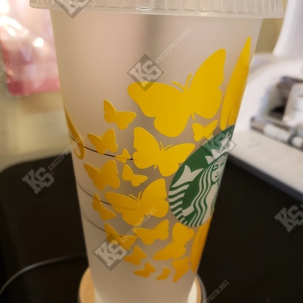 Custom Sunshine and Butterflies Starbucks‎ Cold Cup